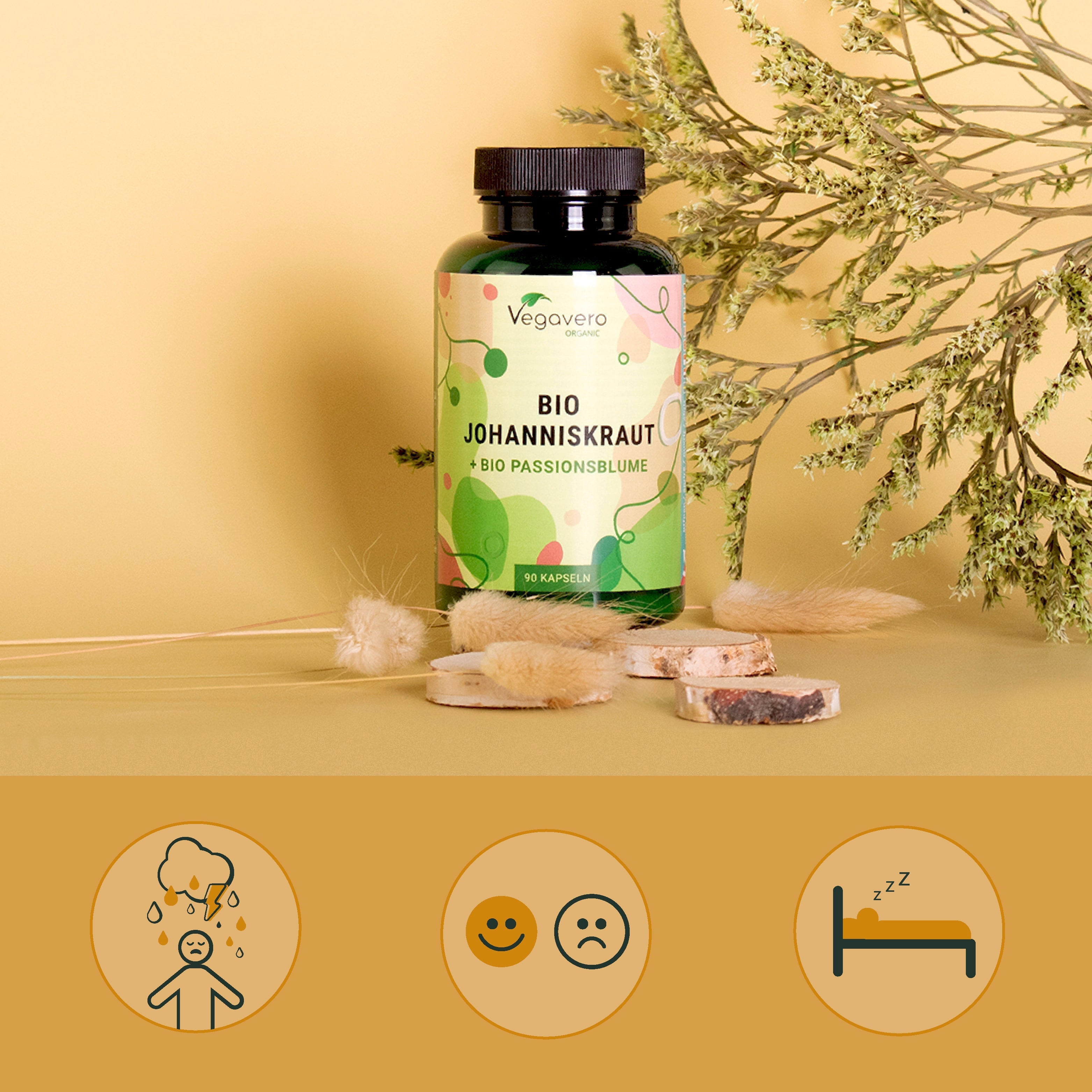 Johanniskraut + Passionsblume Kapseln Bio
