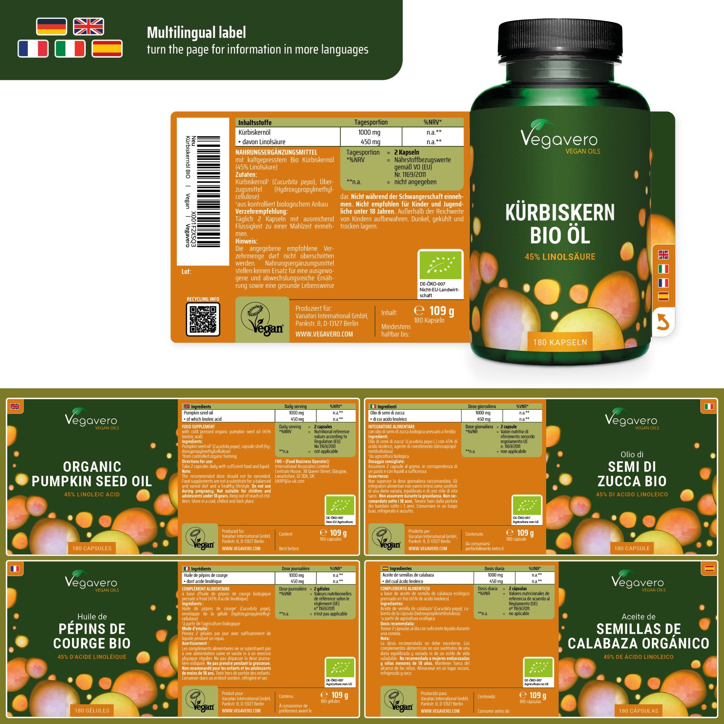 Pumpkin Seed Oil Capsules Organic