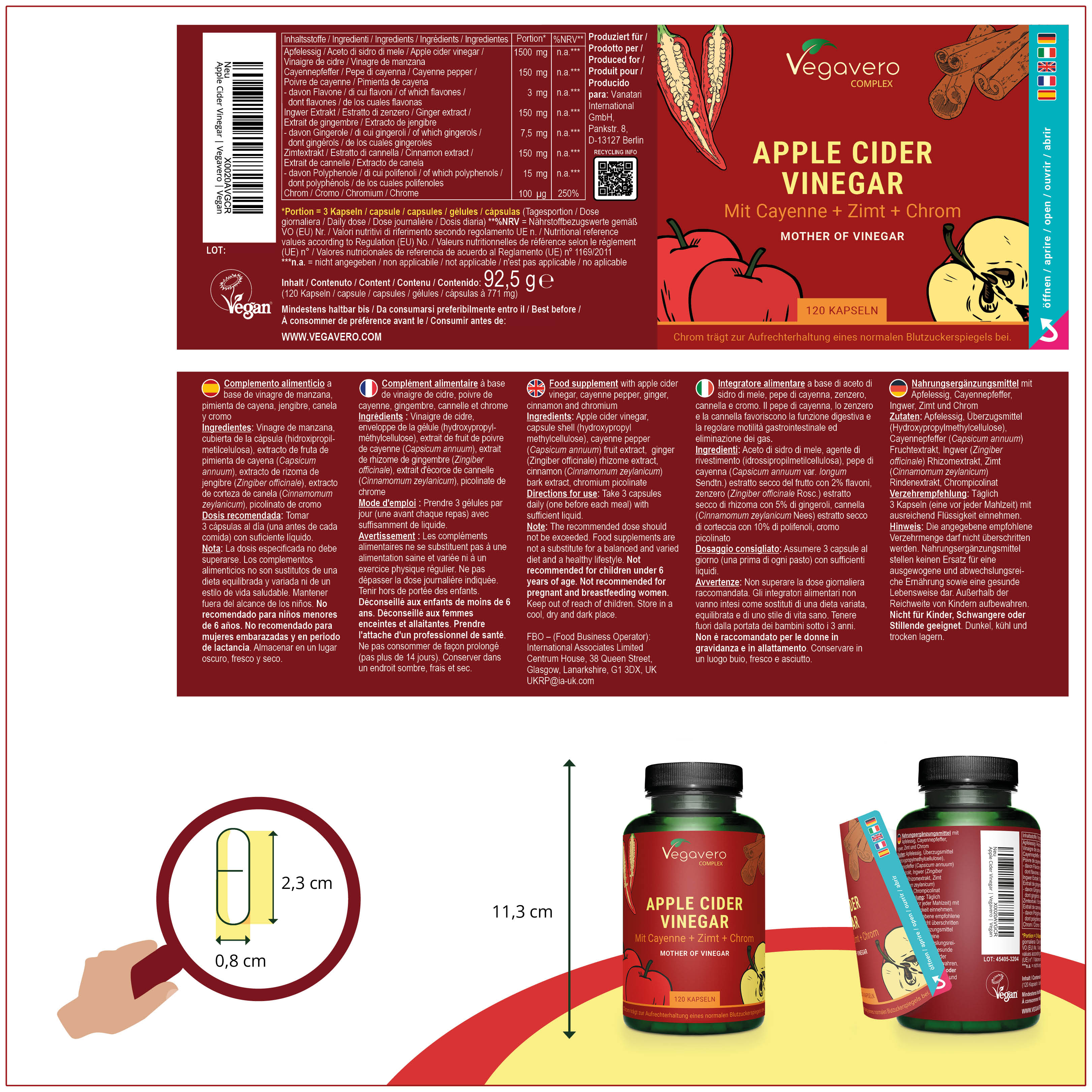 Capsules de Complexe de Vinaigre de Cidre de Pomme