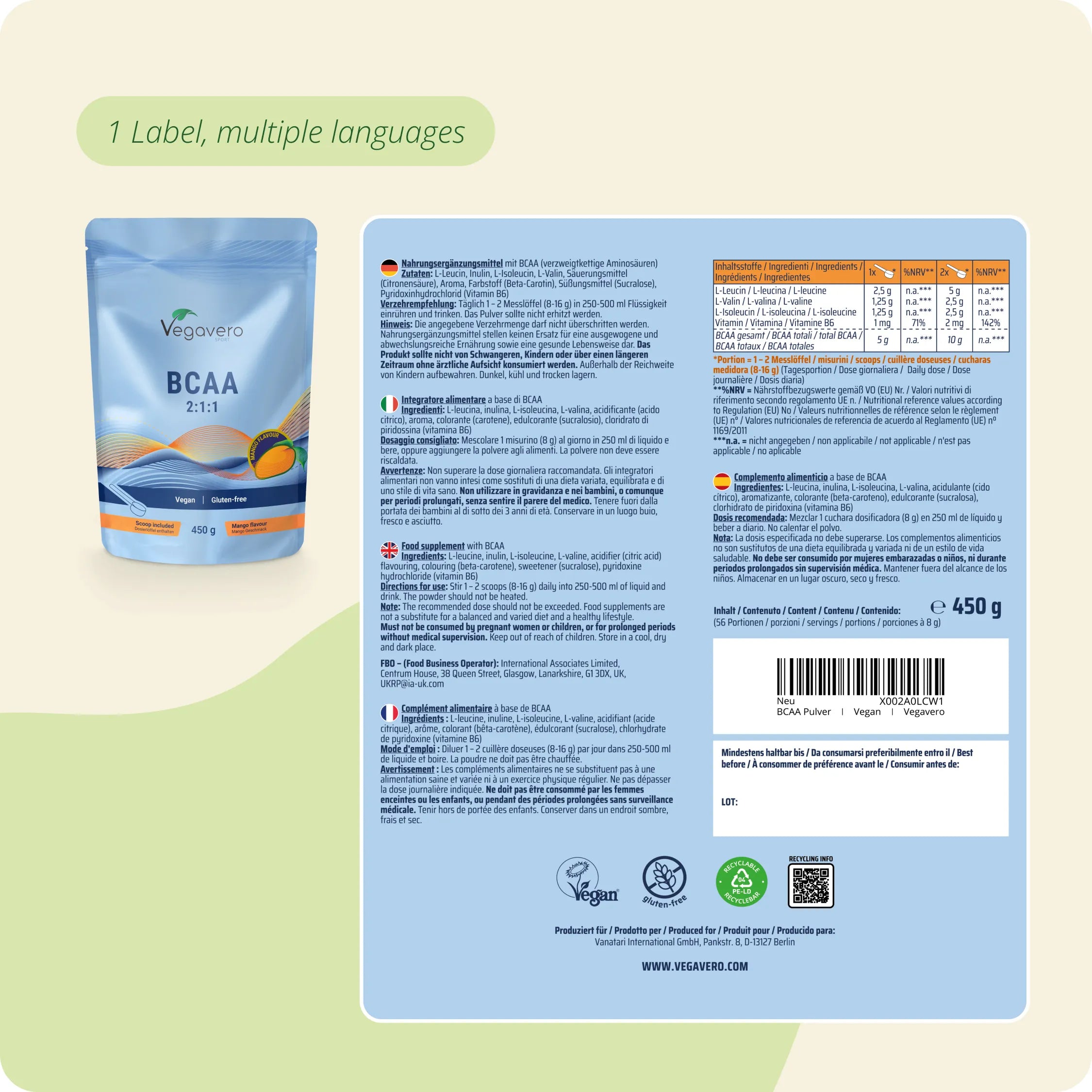 BCAA Powder Mango