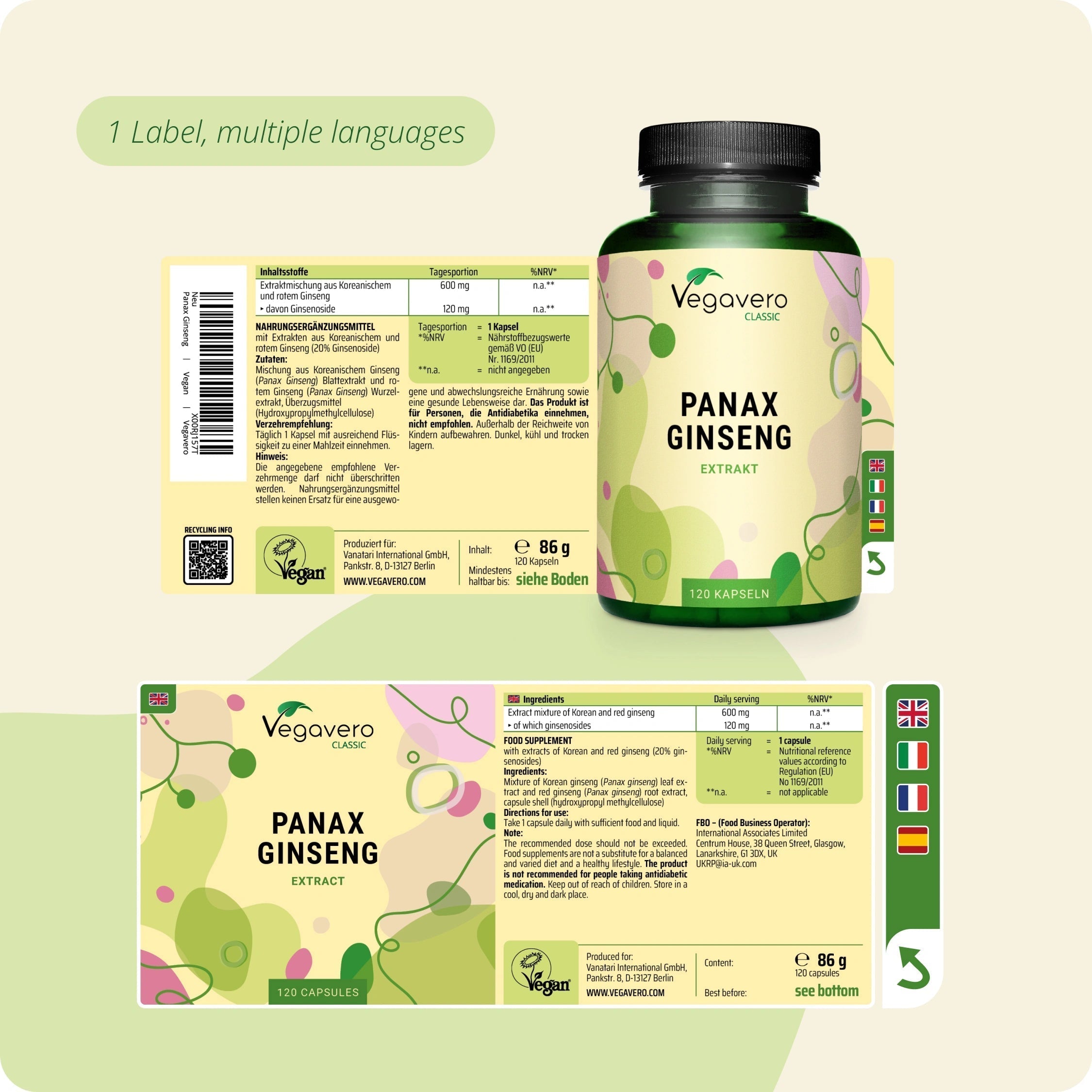 Panax Ginseng Extracto Cápsulas