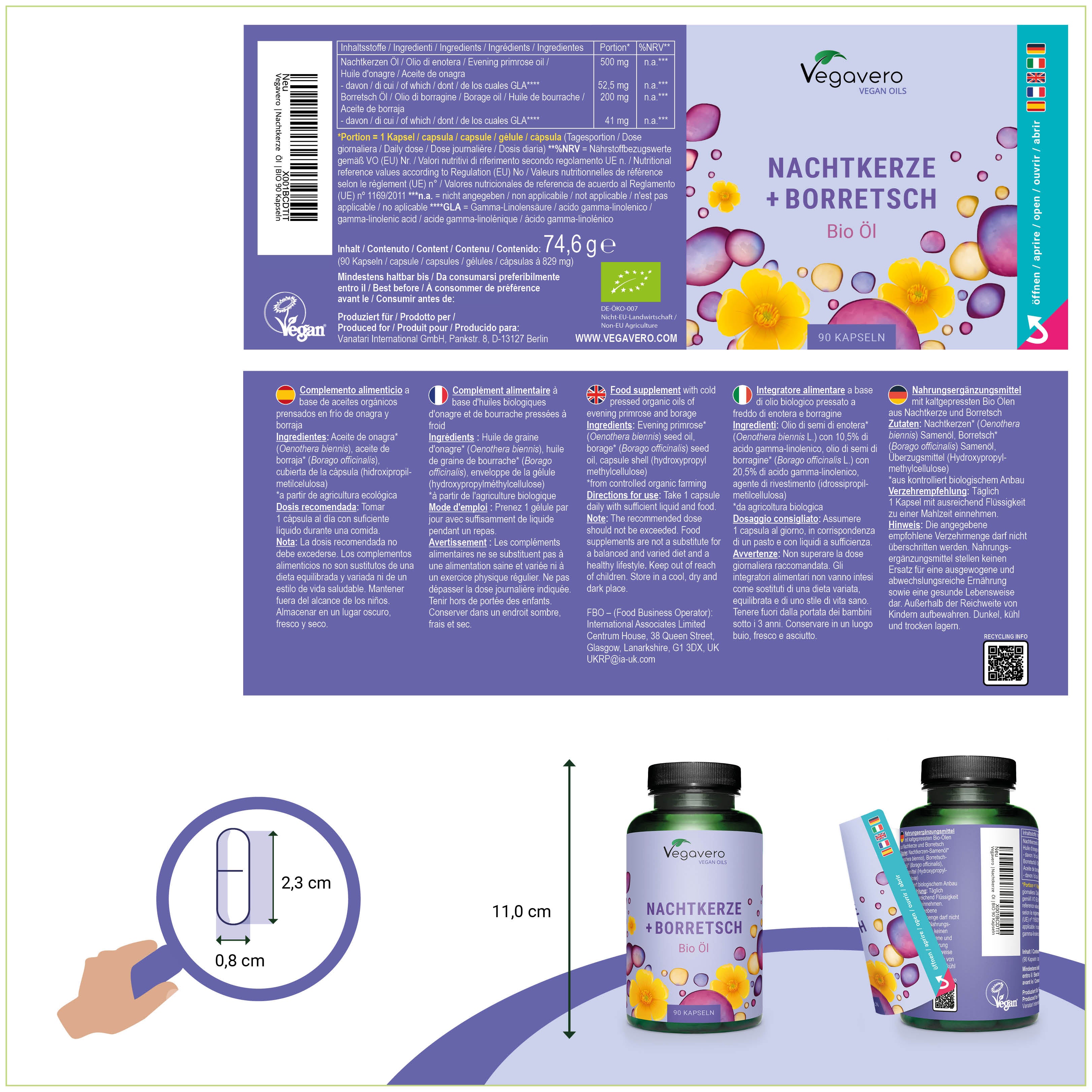 Evening Primrose Oil & Borage Seed Capsules Organic