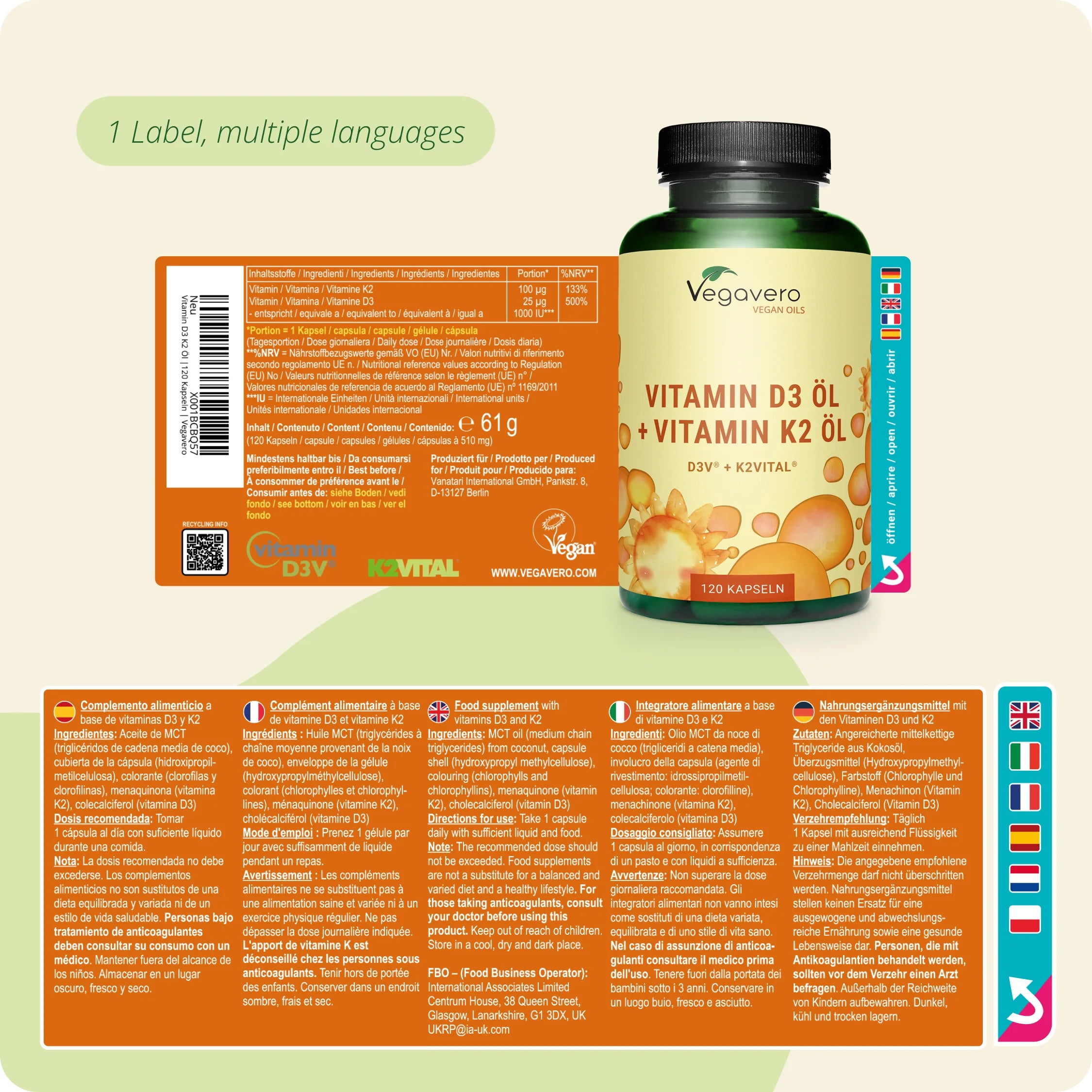 Vitamin D3 + K2 Oil Capsules