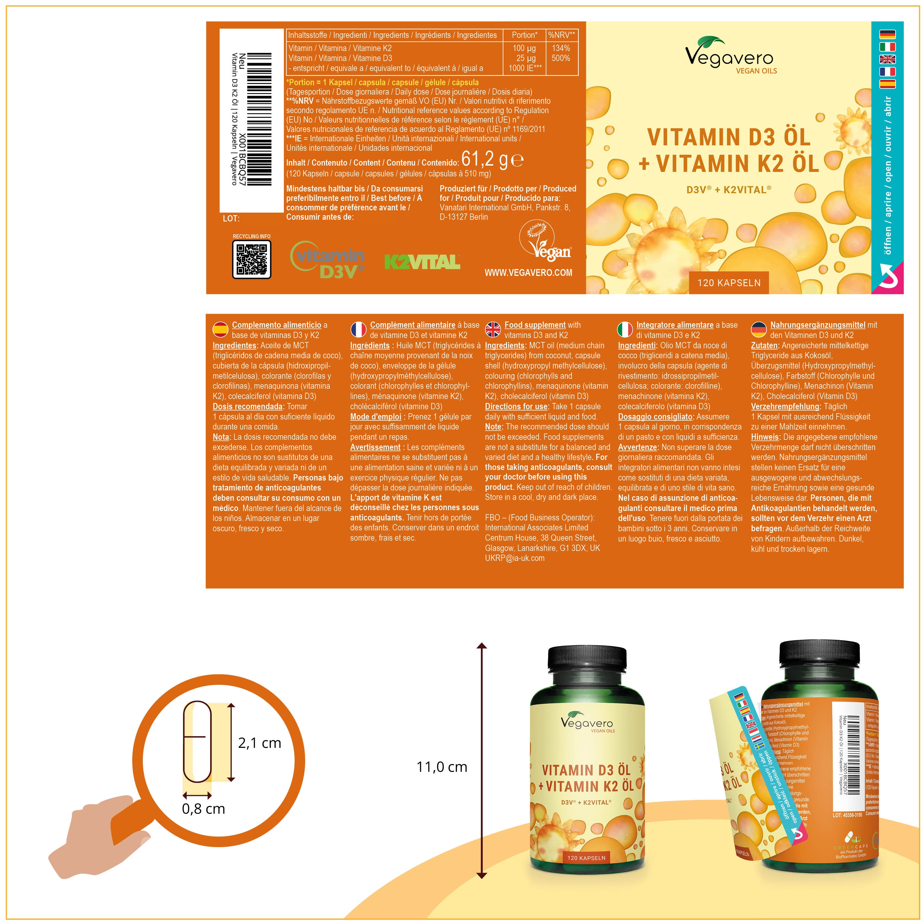 Vitamin D3 + K2 Oil Capsules