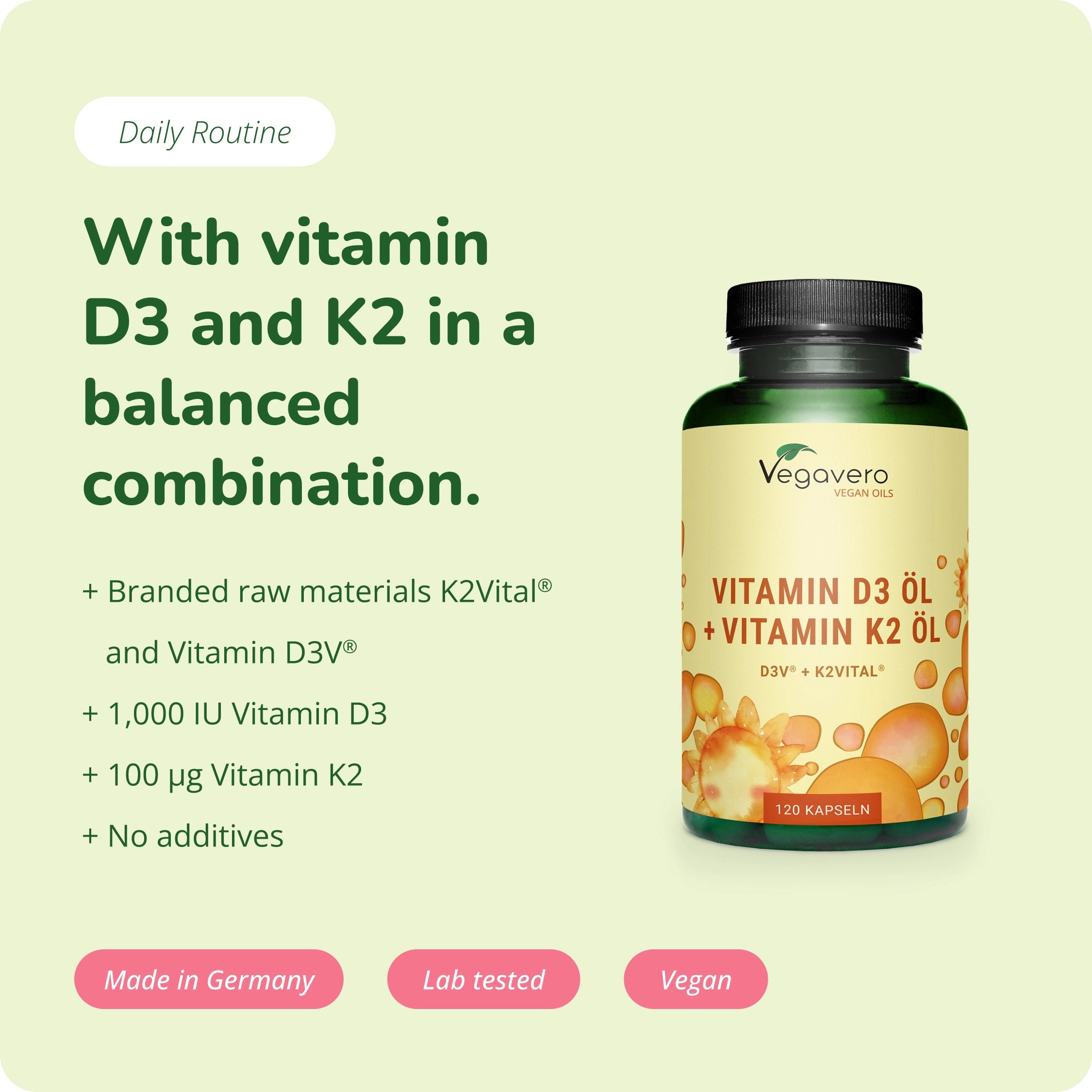 Vitamin D3 + K2 Oil Capsules