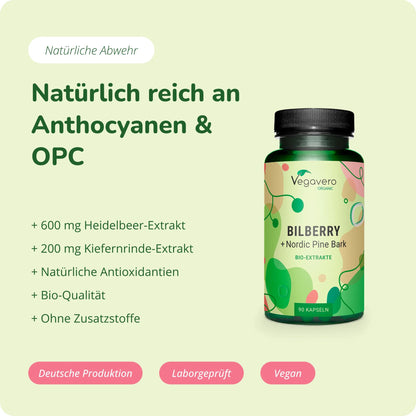 Heidelbeer + Kiefernrinden Extrakte Kapseln Bio