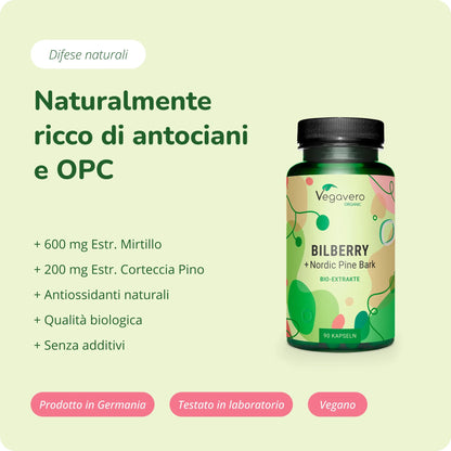 Mirtillo + Corteccia di Pino Estratti Capsule Bio