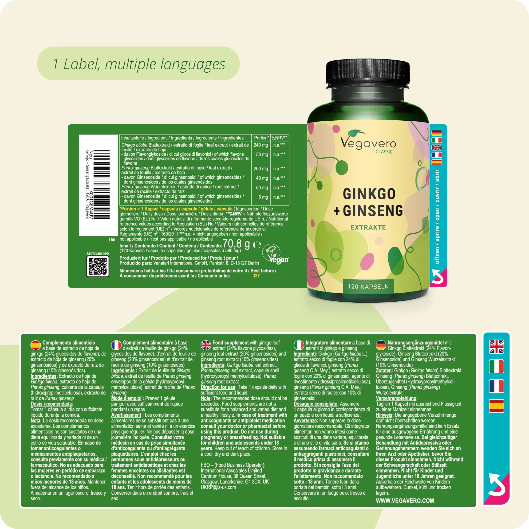 Ginkgo + Ginseng Extracto Cápsulas