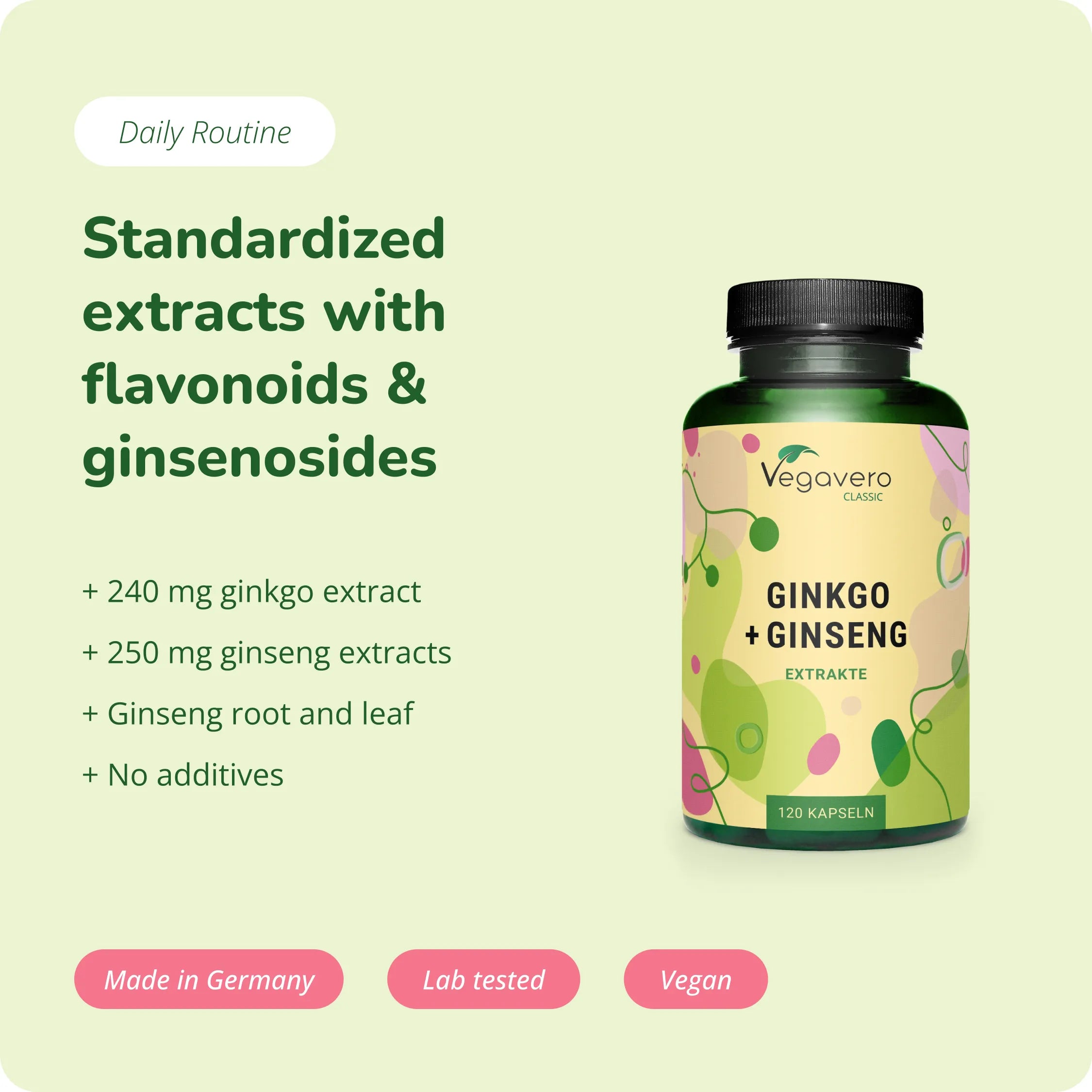 Ginkgo + Ginseng Extracto Cápsulas