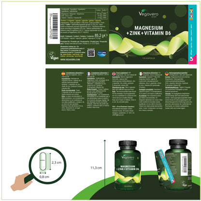 ZMA Capsules: Zinc + Magnesium + Vitamin B6