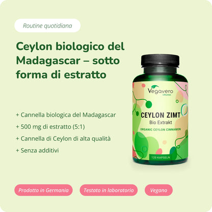 Cannella di Ceylon Estratto Capsule Bio