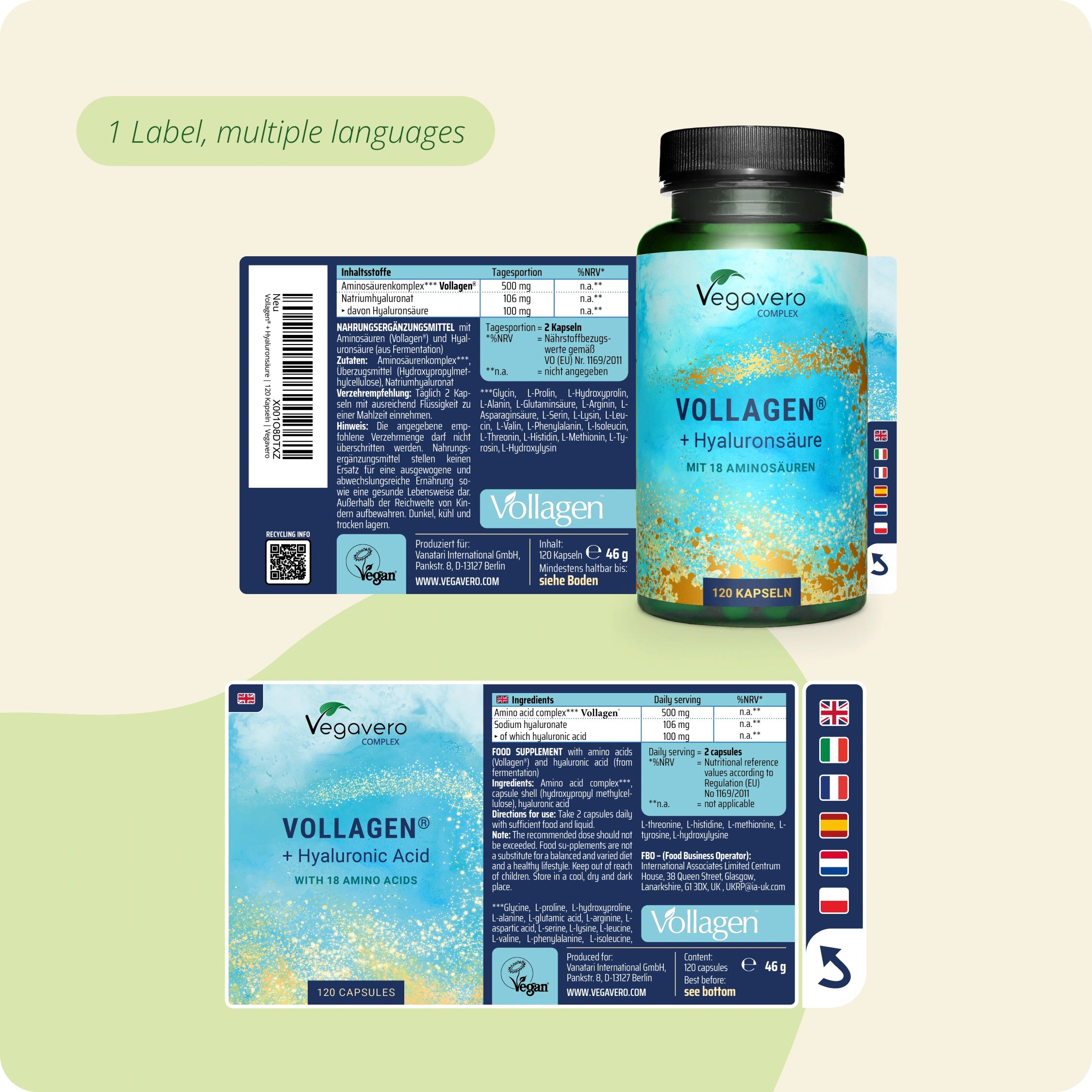 Vollagen + Hyaluronsäure Complex Kapseln