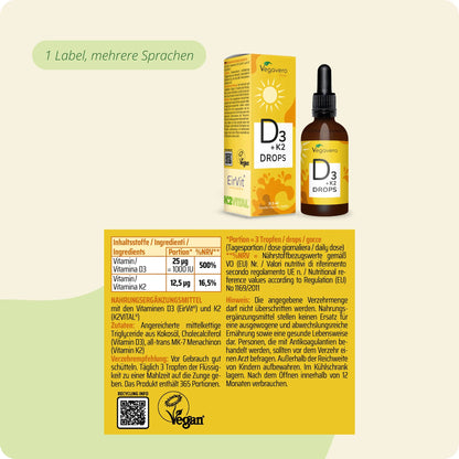 Vitamin D3 + K2 Tropfen