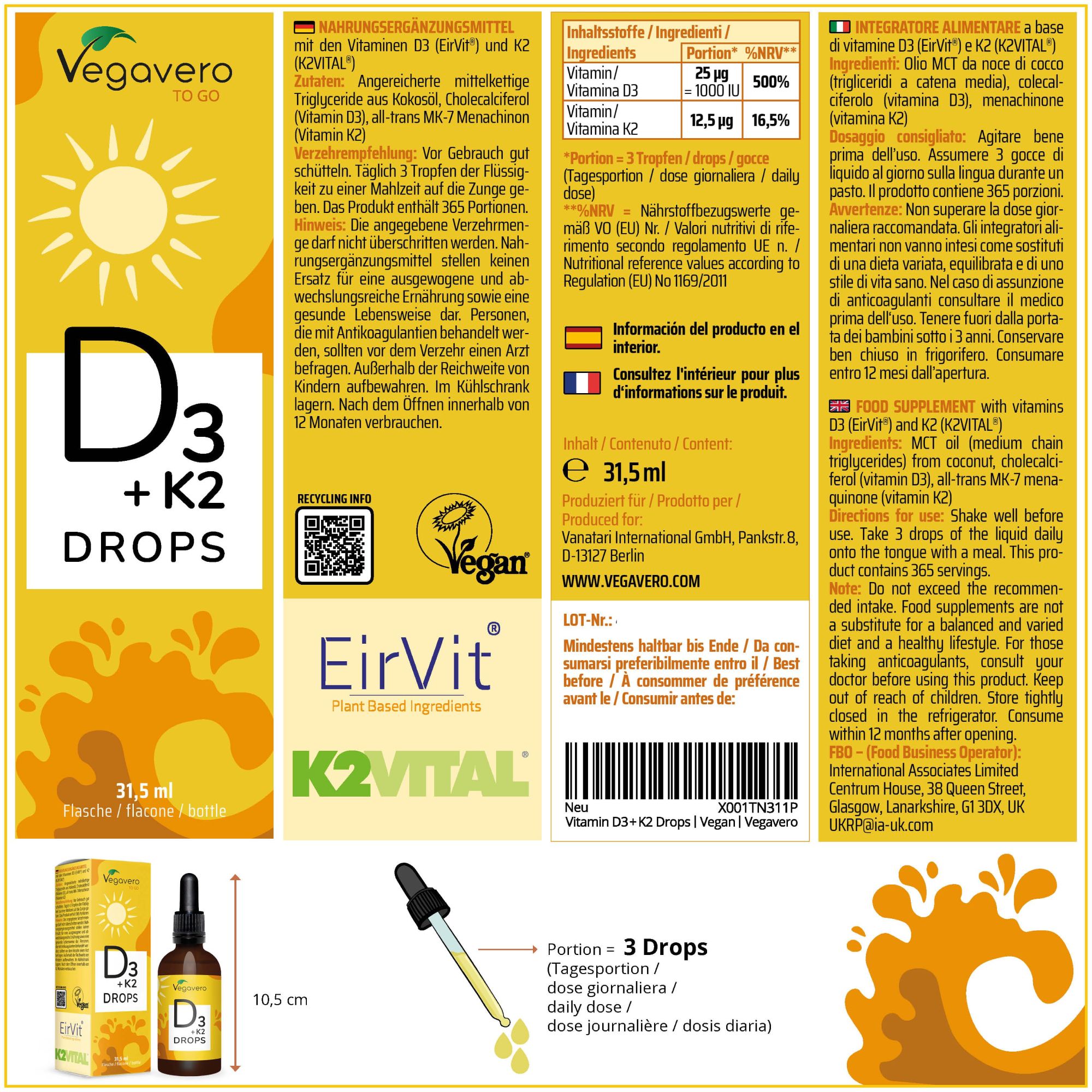 Vitamin D3 + K2 Drops