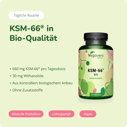 Ashwagandha KSM-66 Extrakt Kapseln Bio