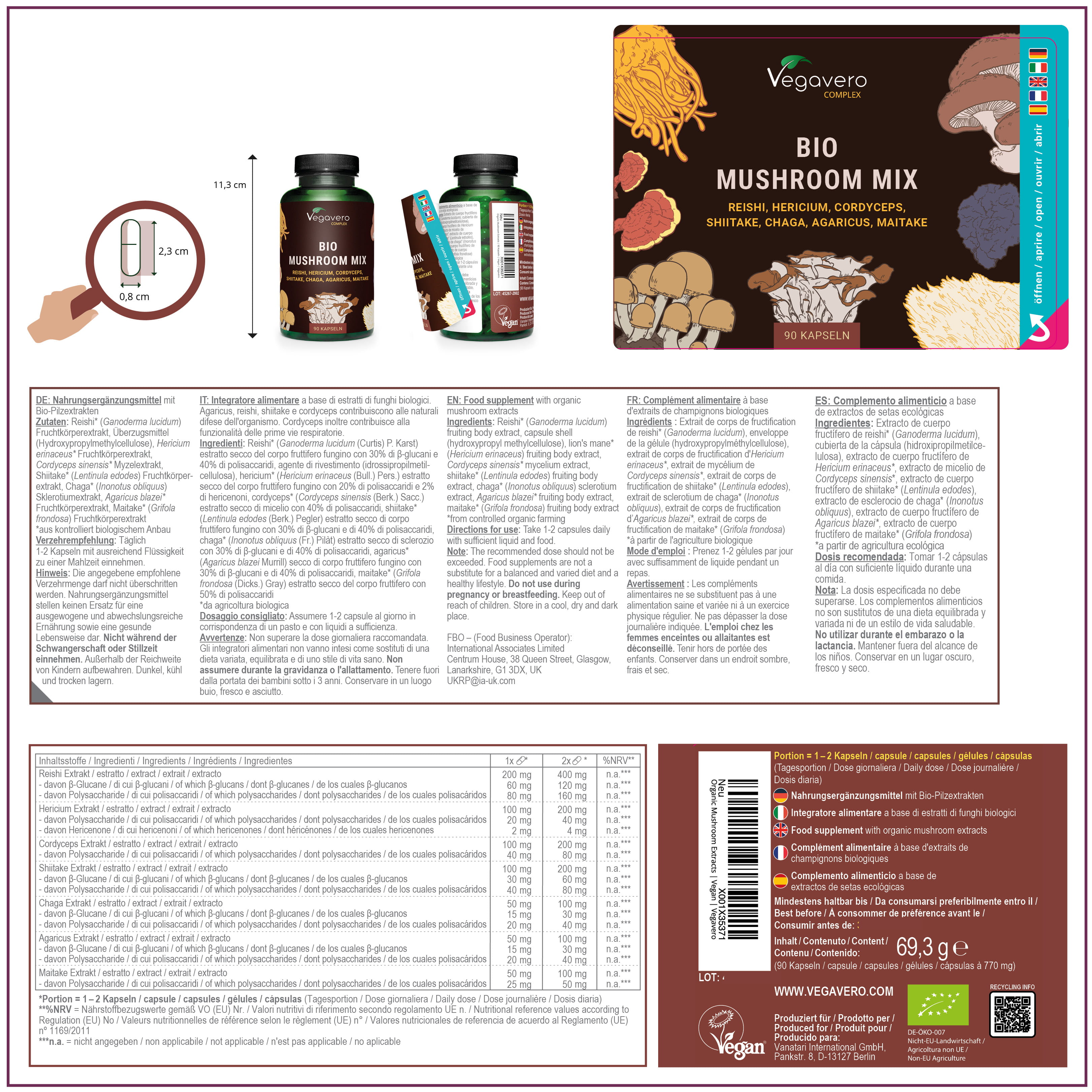 Mushroom Complex Capsules Organic