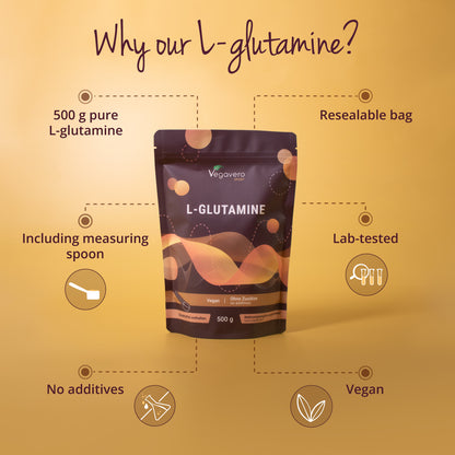 L-Glutamine Powder 500g 100% Pure Vegan Amino Acid L-Glutamine Powder 500g 100% Pure Vegan Amino Acid