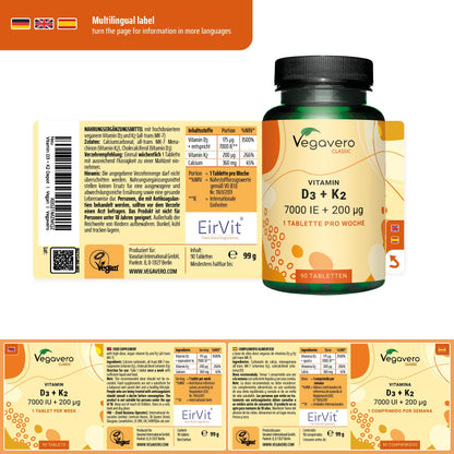Vitamin D3 + K2 Depot Tablets