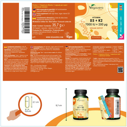 Vitamin D3 + K2 Depot Capsules