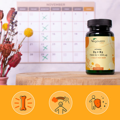 Vitamin D3 + K2 Depot Tablets