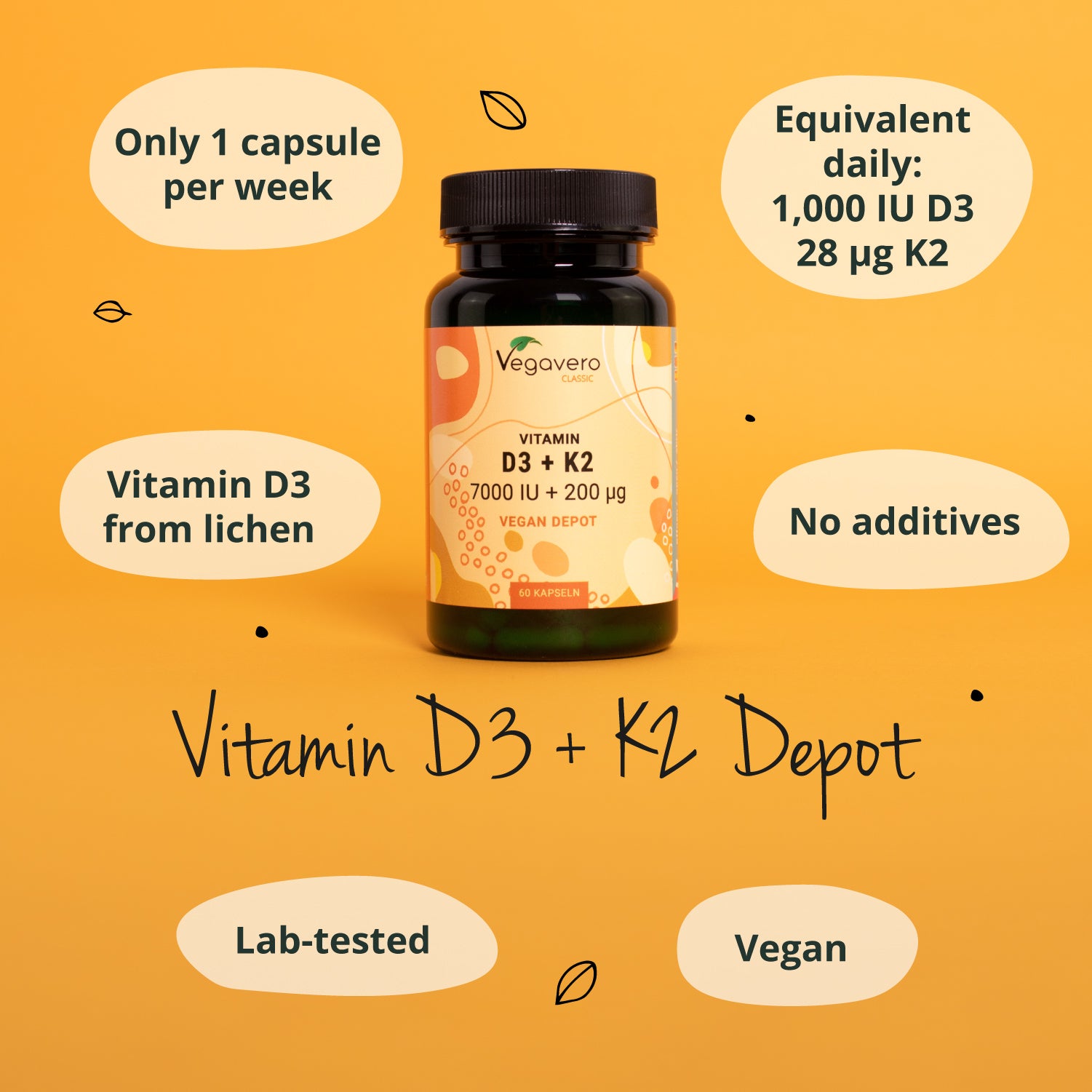 Vitamin D3 + K2 Depot Capsules