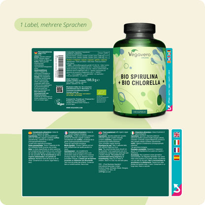 Spirulina + Chlorella Kapseln Bio