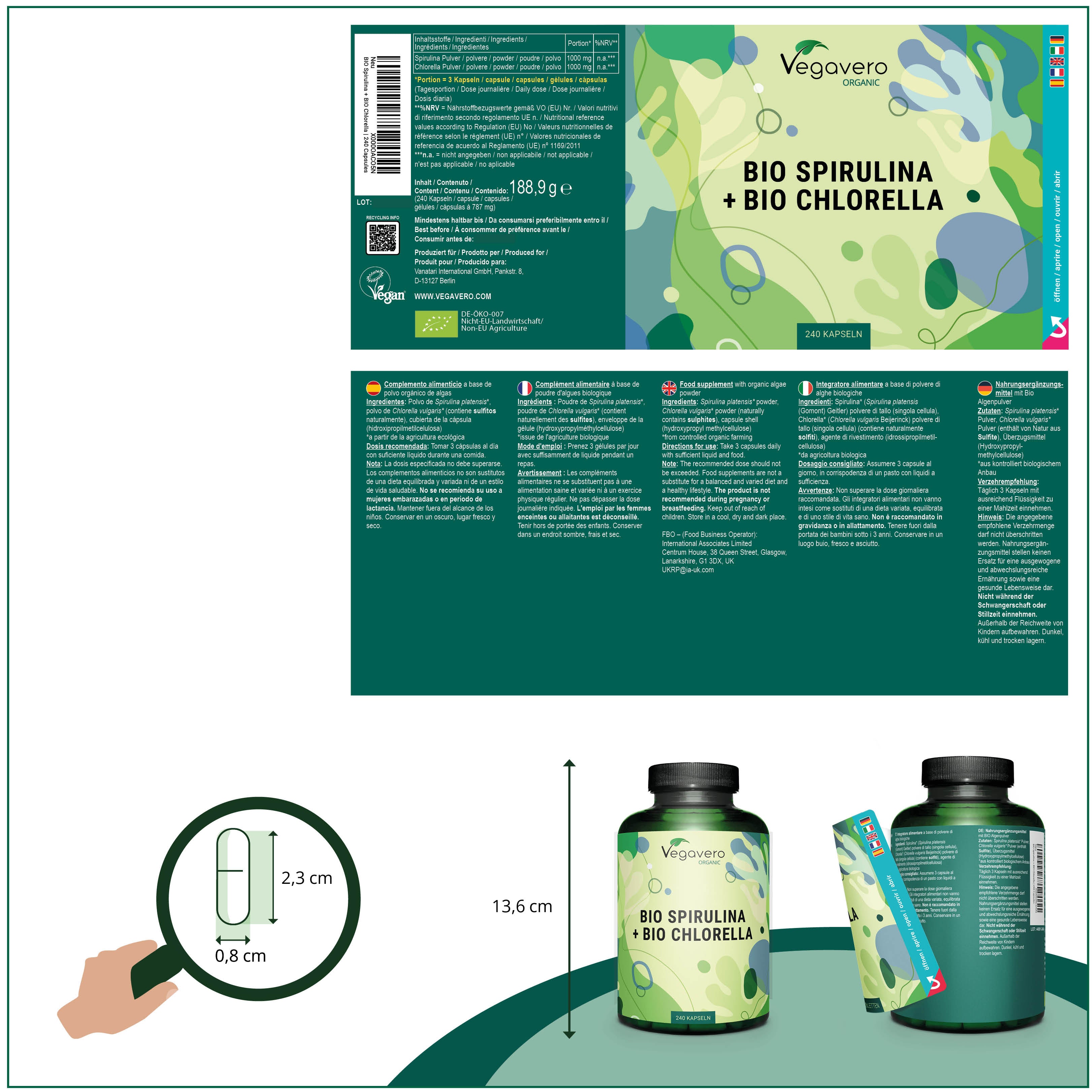 Spirulina + Chlorella Capsule Bio