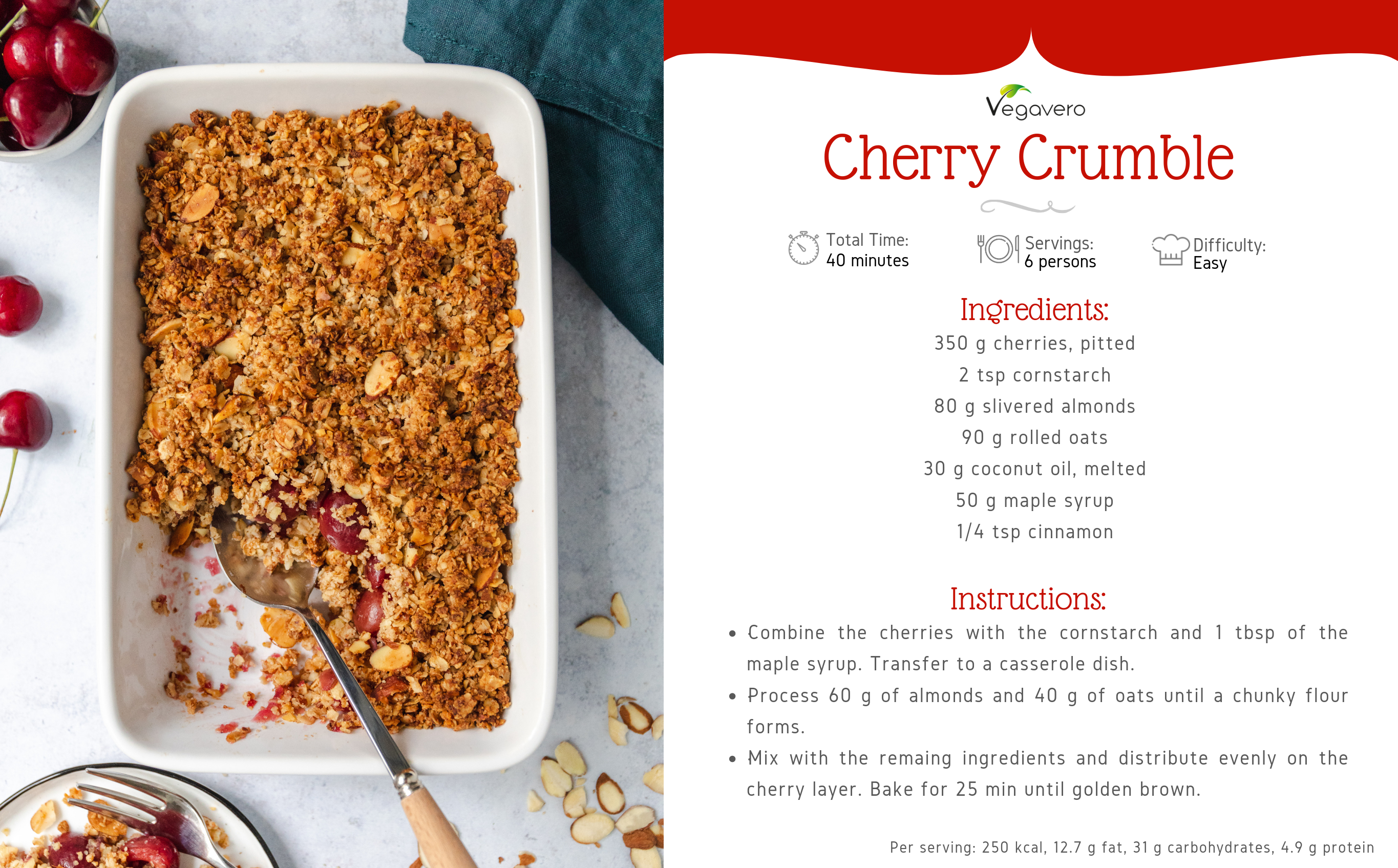 vegan cherry crumble recipe vegavero